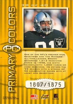 1999 Donruss Elite - Primary Colors Yellow #38 Tim Brown Back