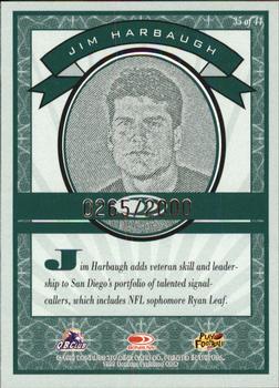 1999 Donruss Preferred QBC - National Treasures #35 Jim Harbaugh Back