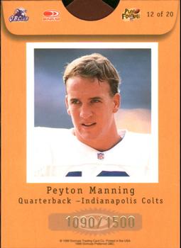 1999 Donruss Preferred QBC - Passing Grade #12 Peyton Manning Back