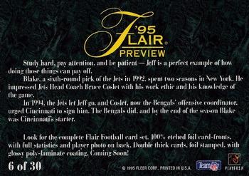 1995 Fleer - Flair Preview #6 Jeff Blake Back