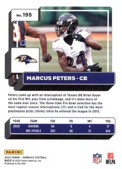 2022 Donruss - No Name #195 Marcus Peters Back
