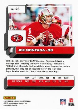 2022 Donruss - Season Stat Line #23 Joe Montana Back