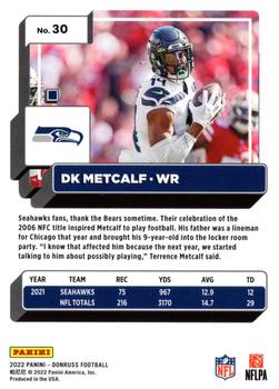 2022 Donruss - Blue Press Proof #30 DK Metcalf Back