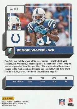 2022 Donruss - Blue Press Proof #51 Reggie Wayne Back