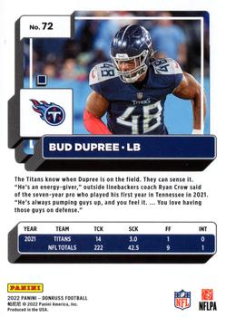 2022 Donruss - Blue Press Proof #72 Bud Dupree Back