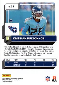 2022 Donruss - Blue Press Proof #73 Kristian Fulton Back