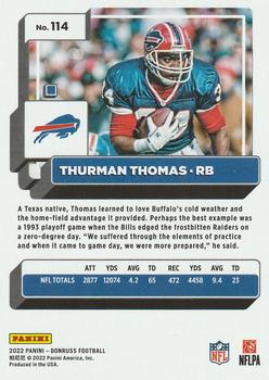 2022 Donruss - Blue Press Proof #114 Thurman Thomas Back