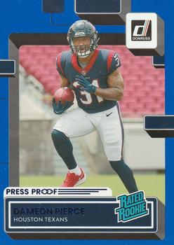 2022 Donruss - Blue Press Proof #340 Dameon Pierce Front