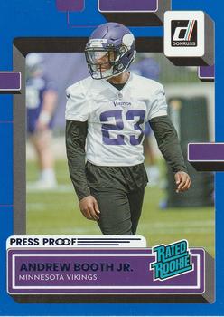 2022 Donruss - Blue Press Proof #369 Andrew Booth Jr. Front