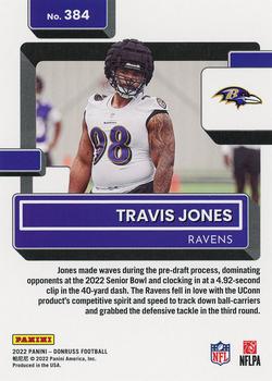 2022 Donruss - Blue Press Proof #384 Travis Jones Back