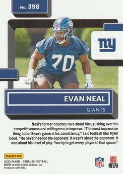 2022 Donruss - Blue Press Proof #398 Evan Neal Back