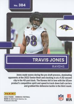 2022 Donruss - Premium Press Proof #384 Travis Jones Back