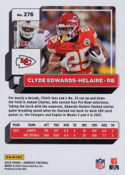 2022 Donruss - Red Press Proof #276 Clyde Edwards-Helaire Back