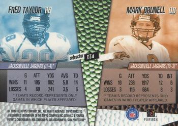 1999 Finest - Double Team Right Side Refractors #DT4 Mark Brunell / Fred Taylor Back