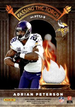 2022 Donruss - Passing the Torch Jerseys #PTTJ-9 Dalvin Cook / Adrian Peterson Back