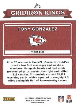 2022 Donruss - All-Time Gridiron Kings #AT-2 Tony Gonzalez Back