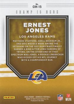 2022 Donruss - Champ is Here #CIH-15 Ernest Jones Back
