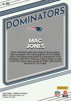 2022 Donruss - Dominators #D2 Mac Jones Back
