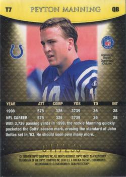 1999 Finest - Team Finest Gold #T7 Peyton Manning Back