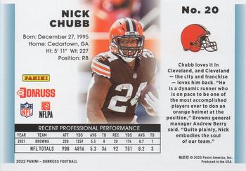 2022 Donruss - Retro 1992 #20 Nick Chubb Back