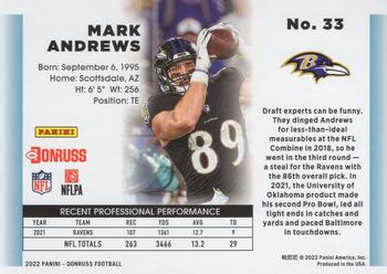 2022 Donruss - Retro 1992 #33 Mark Andrews Back