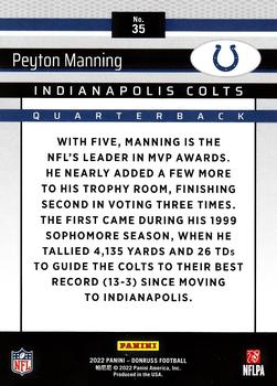 2022 Donruss - Retro 2002 #35 Peyton Manning Back