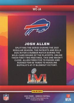 2022 Donruss - Road to the Super Bowl Wild Card Holo #WC-JA Josh Allen Back