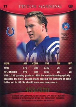 1999 Finest - Team Finest Red #T7 Peyton Manning Back