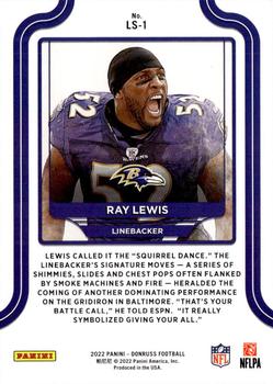 2022 Donruss - The Legends Series #LS-1 Ray Lewis Back