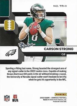 2022 Donruss - The Rookies #TR-11 Carson Strong Back