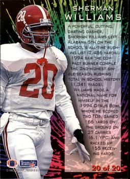 1995 Fleer - NFL Prospects #20 Sherman Williams Back