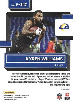 2022 Donruss - Optic Rated Rookies Preview Holo #P-347 Kyren Williams Back