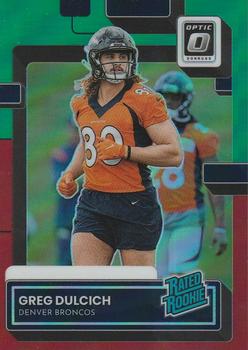 2022 Donruss - Optic Rated Rookies Preview Red and Green #P-385 Greg Dulcich Front