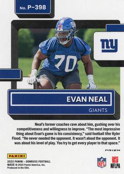 2022 Donruss - Optic Rated Rookies Preview Red and Green #P-398 Evan Neal Back