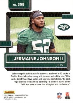2022 Donruss - Rated Rookies Portrait #358 Jermaine Johnson II Back