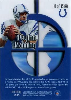 1999 Fleer Tradition - Aerial Assault #10 AA Peyton Manning Back