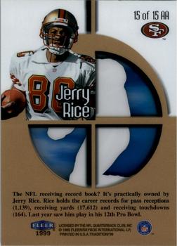 1999 Fleer Tradition - Aerial Assault #15 AA Jerry Rice Back