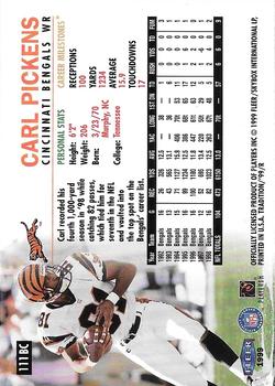 1999 Fleer Tradition - Blitz Collection #111BC Carl Pickens Back