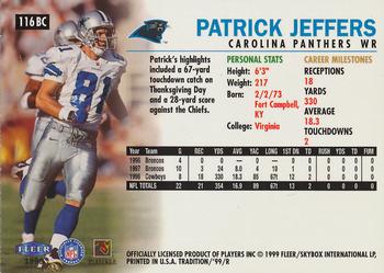 1999 Fleer Tradition - Blitz Collection #116BC Patrick Jeffers Back