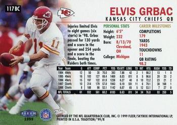 1999 Fleer Tradition - Blitz Collection #117BC Elvis Grbac Back