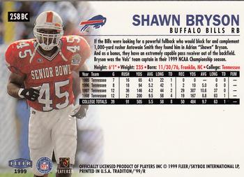 1999 Fleer Tradition - Blitz Collection #258BC Shawn Bryson Back