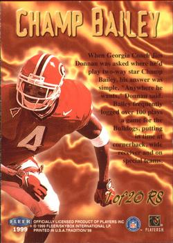 1999 Fleer Tradition - Rookie Sensations #1 RS Champ Bailey Back