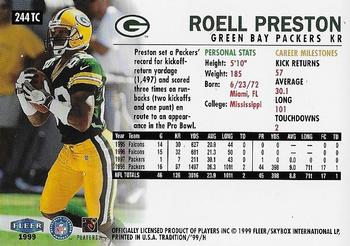 1999 Fleer Tradition - Trophy Collection #244TC Roell Preston Back
