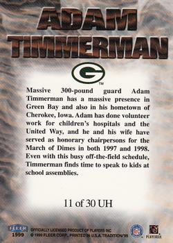 1999 Fleer Tradition - Unsung Heroes #11 UH Adam Timmerman Back
