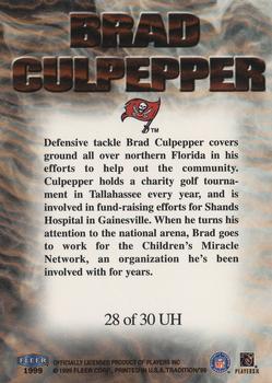 1999 Fleer Tradition - Unsung Heroes #28 UH Brad Culpepper Back
