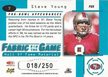 1999 Leaf Certified - Fabric of the Game #FG5 Steve Young Back