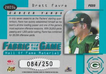 1999 Leaf Certified - Fabric of the Game #FG55 Brett Favre Back