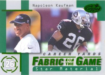 1999 Leaf Certified - Fabric of the Game #FG67 Napoleon Kaufman Front