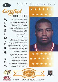 1999 Leaf Certified - Certified Gold Future #15 Joe Montgomery Back