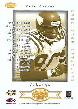 1999 Leaf Certified - Certified Gold Team #CGT30 Cris Carter Back